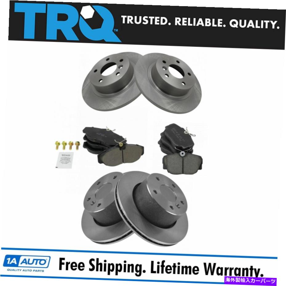 brake disc rotor TRQフロント＆リアセラミックブレーキパッドとローターキットランドローバー用の液体w/液体 TRQ Front & Rear Ceramic Brake Pad and Rotor Kit w/Fluids for Land Rover overy【並行輸入品】