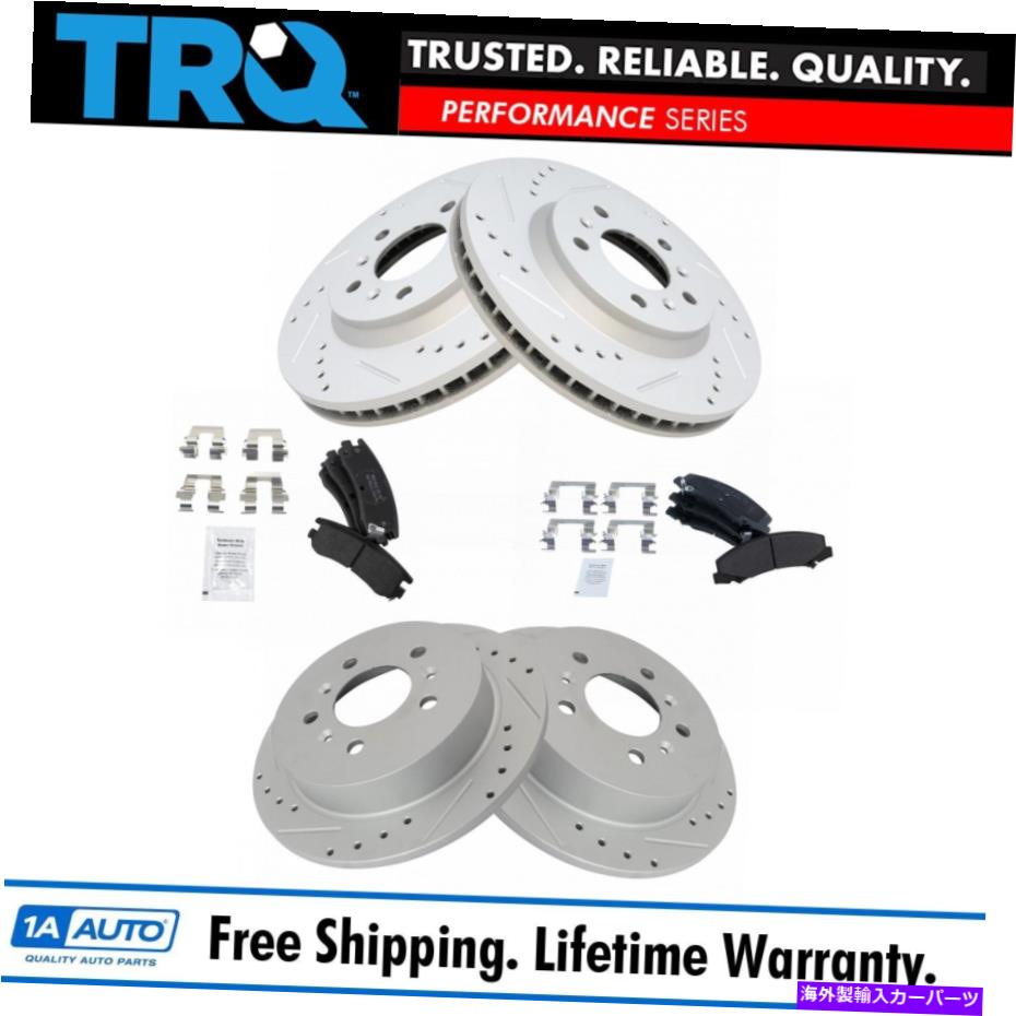 brake disc rotor TRQローターブレーキパッドメタリックパフォーマンスフロント＆リアキットw/化学物質 TRQ Rotor Brake Pad Metallic Performance Front & Rear Kit w/Chemicals【並行輸入品】