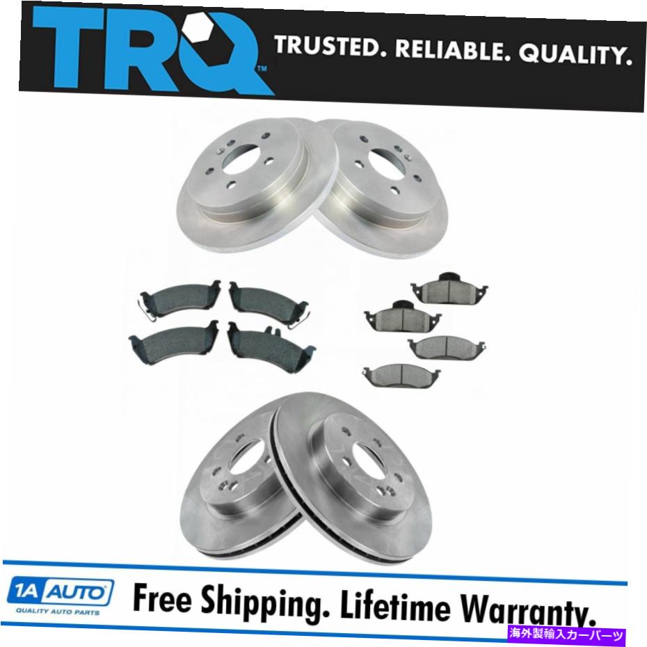 brake disc rotor TRQブレーキパッド＆ローターキットセミメタリックフロント＆リアW/化学物質 TRQ Brake Pad & Rotor Kit Semi Metallic Front & Rear w/Chemicals【並行輸入品】