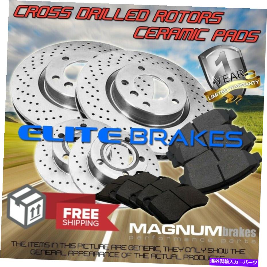 brake disc rotor フロント+リアドリルローターとセラミックパッド用（2007-2008）日産セントラSE-Rスペックv Front+Rear Drill Rotors & Ceramic Pads for (2007-2008) Nissan Sentra SE-R Spec V【並行輸入品】