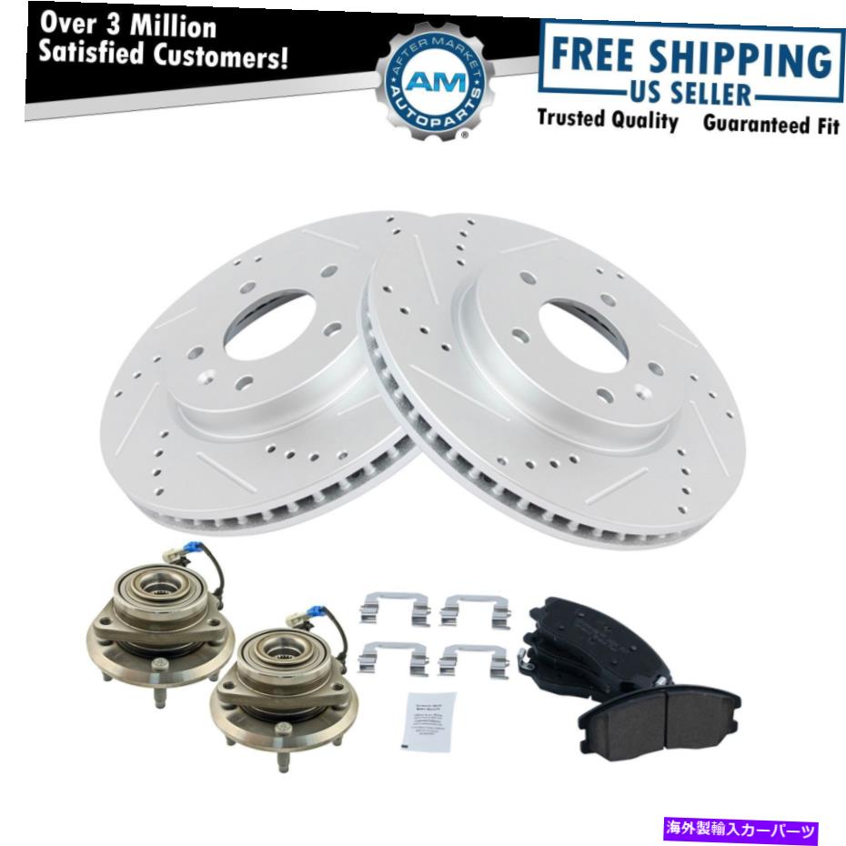 brake disc rotor GM SUV用のホイールベアリングとセラミックブレーキパッド＆パフォーマンスローターフロントキット Wheel Bearing & Ceramic Brake Pad & Performance Rotor Front Kit for GM SUV【並行輸入品】