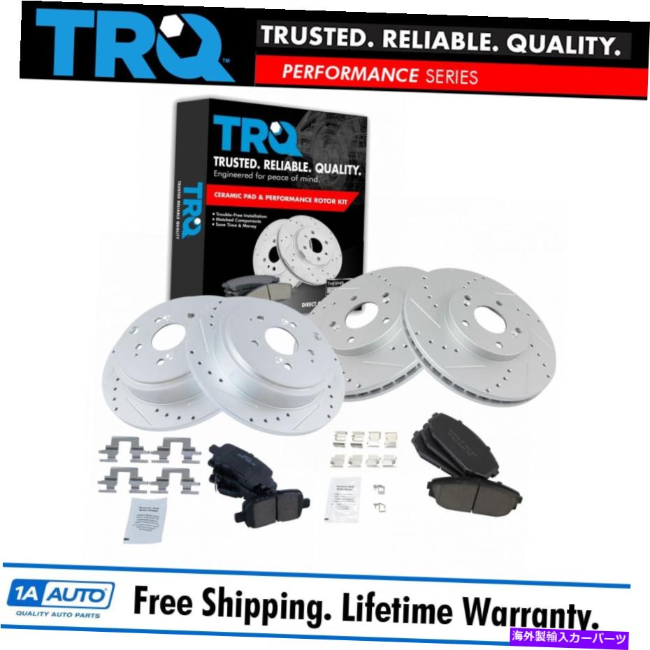 brake disc rotor TRQフロント＆リアセラミックブレーキパッド＆パフォーマンスドリルスロットトードローター TRQ Front & Rear Ceramic Brake Pad & Performance Drilled SlottedRotor【並行輸入品】 61,408円