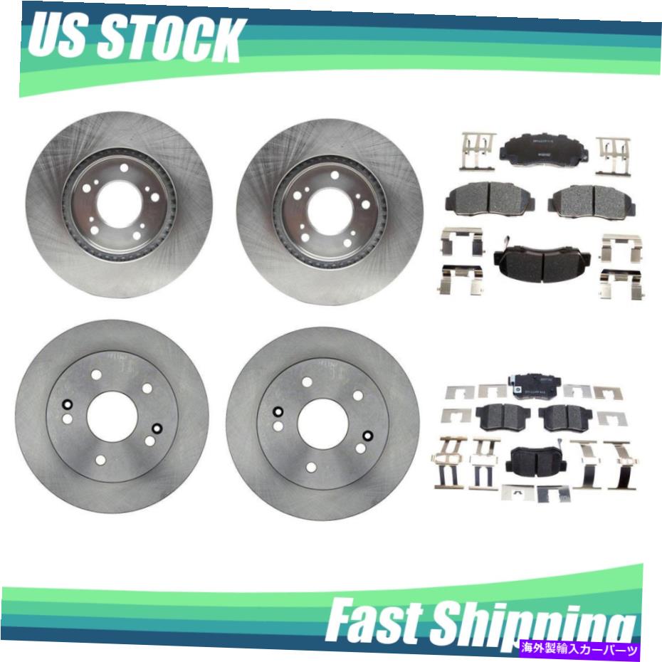 brake disc rotor 1997-2001ホンダプレリュードフロントリアブレーキローターとセラミックブレーキパッド_ol Fits 1997-2001 Honda Prelude Front Rear Brake Rotors & Ceramic Brake Pads _OL【並行輸入品】