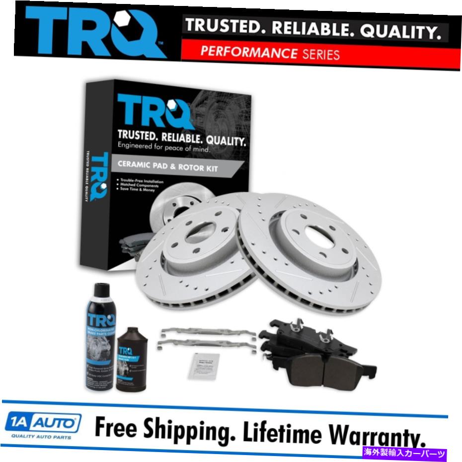 brake disc rotor Durango Grand Cherokee用のTRQフロントセラミックブレーキパッド&パフォーマンスローターキット TRQ Front Ceramic Brake Pad & Performance Rotor Kit for Durango Grand Cherokee【並行輸入品】