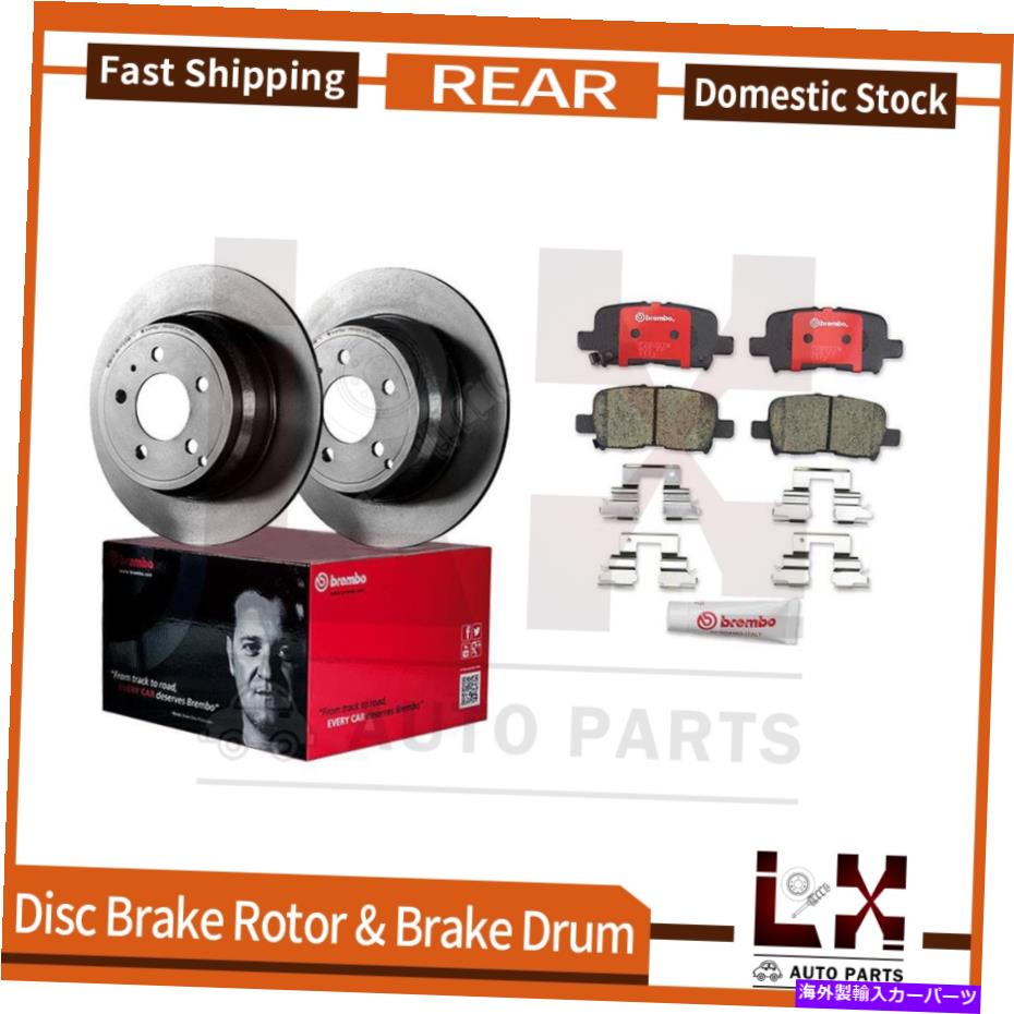 brake disc rotor ホンダオデッセイのためのリアブレンボブレーキローターとセラミックブレーキパッドキット2002-2004 Rear Brembo Brake Rotors & Ceramic Brake Pads Kit For Honda Odyssey 2002-2004【並行輸入品】