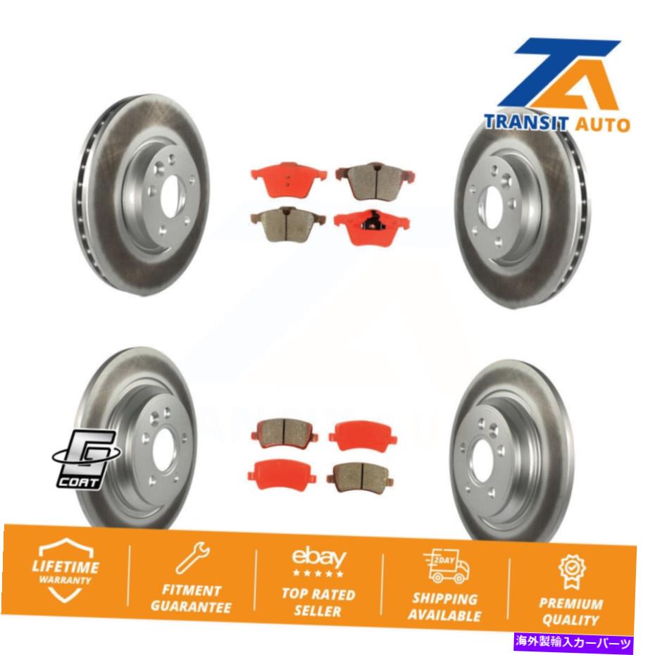 brake disc rotor ボルボV70用のフロントリアコーティングディスクブレーキローターとセミメタルパッドキット Front Rear Coated Disc Brake Rotors And Semi-Metallic Pads Kit For Volvo V70【並行輸入品】