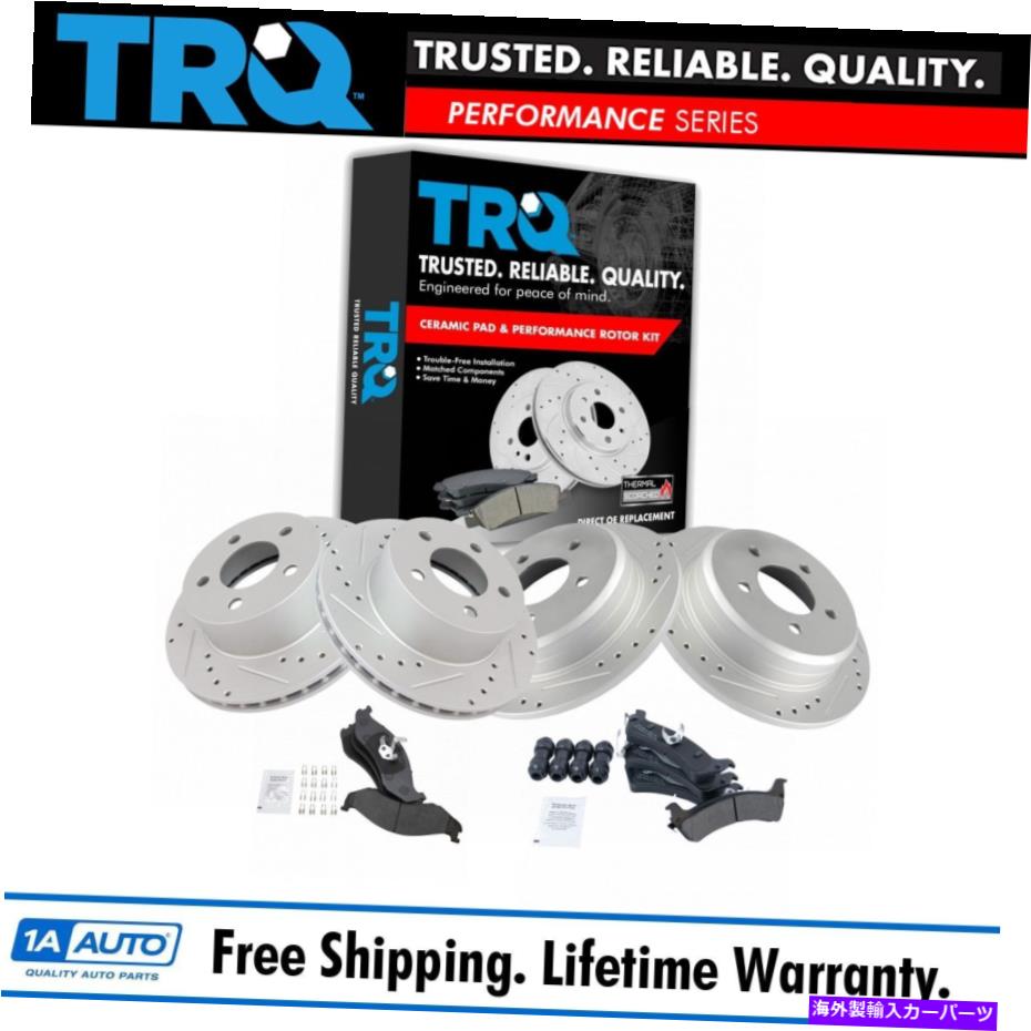 brake disc rotor Jeep Grand Cherokee用のTRQフロントリアメタリックブレーキパッドパフォーマンスローターキット TRQ Front Rear Metallic Brake Pad Performance Rotor Kit for Jeep Grand Cherokee【並行輸入品】