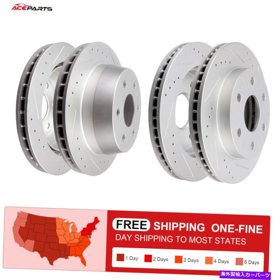 brake disc rotor GMC Savana Sierra Yukon XLフロントリアドリルとスロット付きブレーキローターキット用 FOR GMC SAVANA SIERRA YUKON XL FRONT REAR DRILLED AND SLOTTED BRAKE ROTORS KIT【並行輸入品】