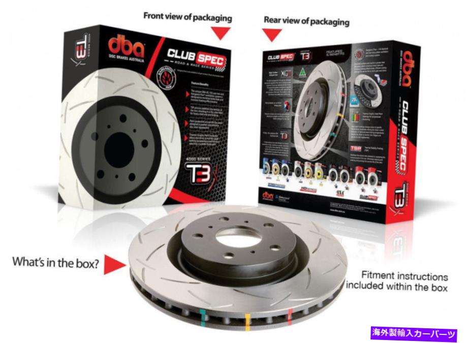 brake disc rotor 03-05 EVO 8/9のDBAフロントスロット4000シリーズローター DBA Front Slotted 4000 Series Rotor for 03-05 Evo 8/9【並行輸入品】