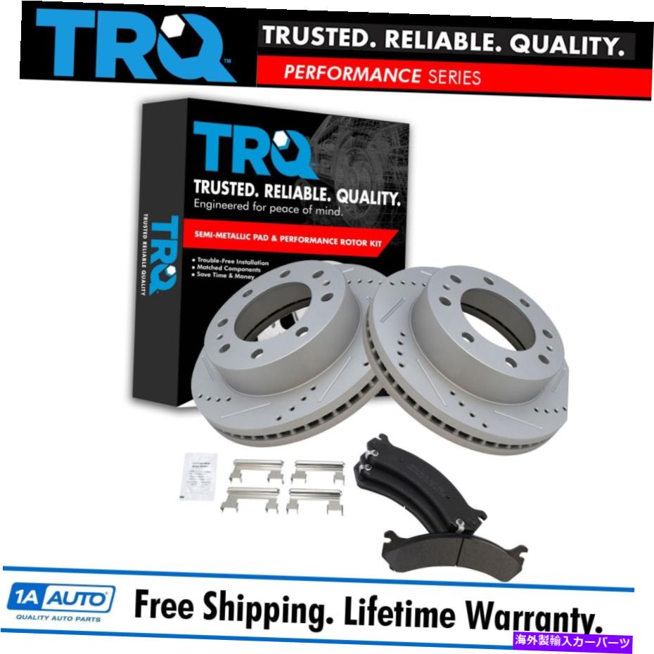 brake disc rotor TRQフロントパフォーマンスドリル＆スロット付きブレーキローター＆POSIメタリックパッドセット TRQ Front Performance Drilled & Slotted Brake Rotor & Posi Metallic Pad Set【並行輸入品】