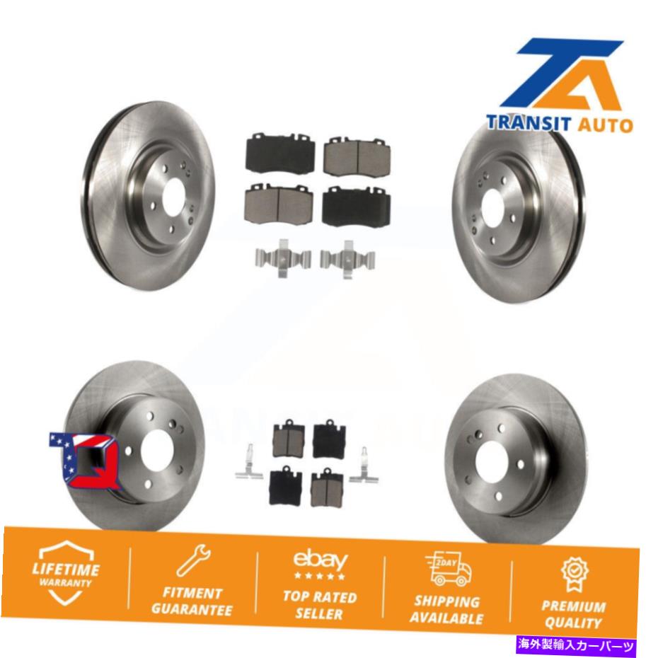 brake disc rotor メルセデスベンツC230 C320 SLK350用のフロントリアディスクブレーキローター&セラミックパッドキット Front Rear Disc Brake Rotor & Ceramic Pad Kit For Mercedes-Benz C230 C320 SLK350【並行輸入品】