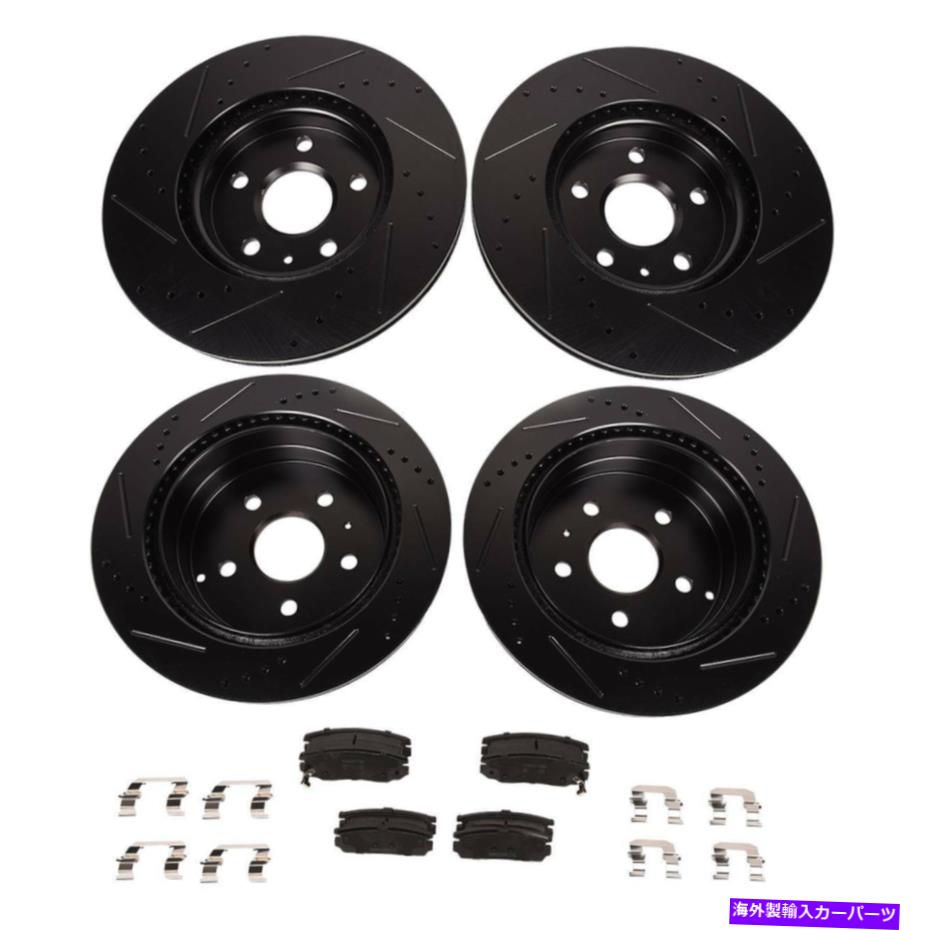 brake disc rotor 10-17 equinox 10-17地形のための黒いドリルスロットブレーキローター +セラミックパッド Black Drill Slot Brake Rotors + Ceramic Pads For 10-17 Equinox 10-17 Terrain【並行輸入品】