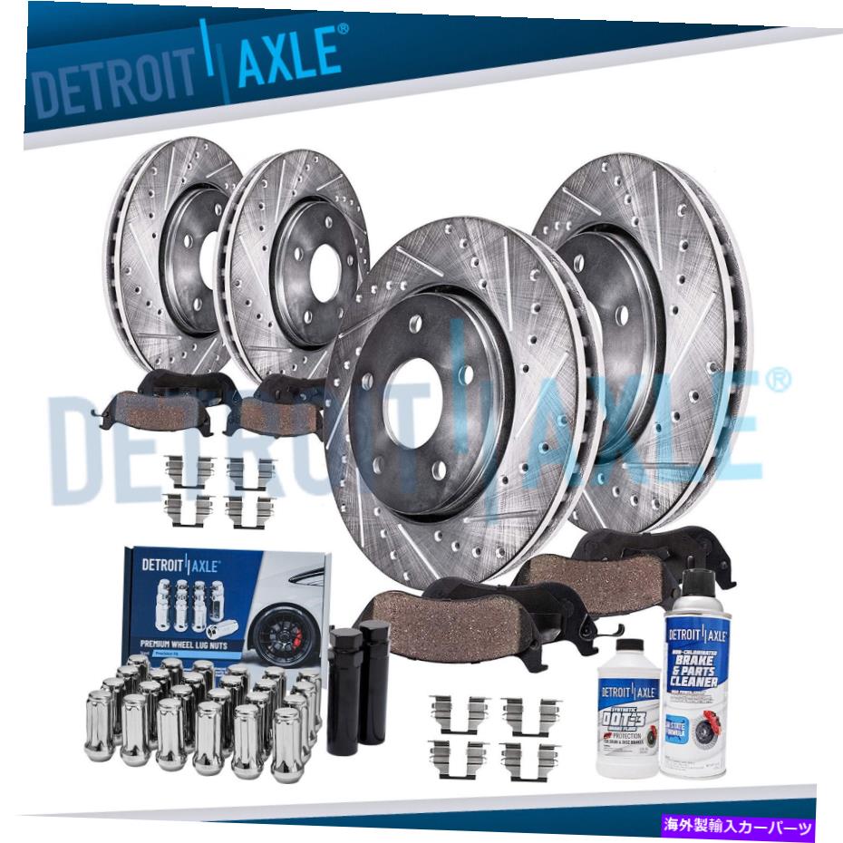 brake disc rotor フロントリアドリルローターブレーキパッド +10-17 equinoxテレイン用のキー付きラグナッツ24pc lugnut Front Rear Drilled Rotor Brake Pad +24pc Lugnut w/keys for 10-17 Equinox Terrain【並行輸入品】