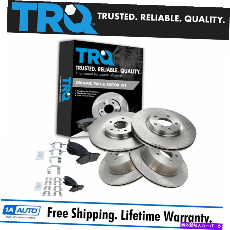 brake disc rotor TRQフロントリアプレミアムPOSIセラミックブレーキパッドローターキット日産インフィニティ TRQ Front Rear Premium Posi Ceramic Brake Pad Rotor Kit for Nissan Infiniti【並行輸入品】