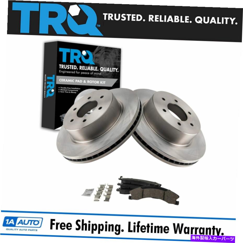 brake disc rotor 日産タイタンXDトラック用のTRQフロントセラミックディスクブレーキパッドとローターキット TRQ Front Ceramic Disc Brake Pads & Rotor Kit for Nissan Titan XD Truck【並行輸入品】