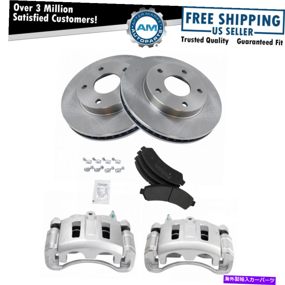 brake disc rotor GM SUVトラック用のフロントメタリックブレーキパッドローターとキャリパーキット新しい Front Metallic Brake Pads Rotors & Calipers Kit for GM SUV Truck New【並行輸入品】