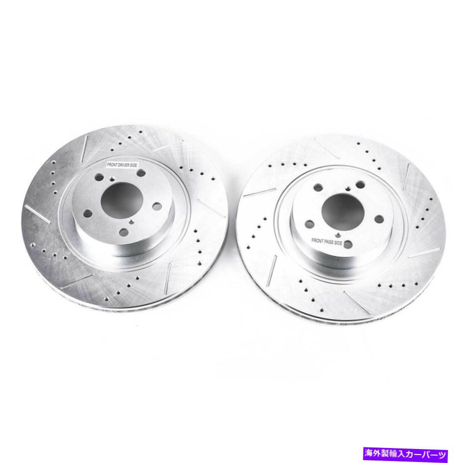 brake disc rotor パワーストップ - BRZ用のフロントドリル、スロット、亜鉛メッキブレーキローターペア、86 Power Stop - Front Drilled, Slotted and Zinc Plated Brake Rotor Pair for BRZ, 86【並行輸入品】