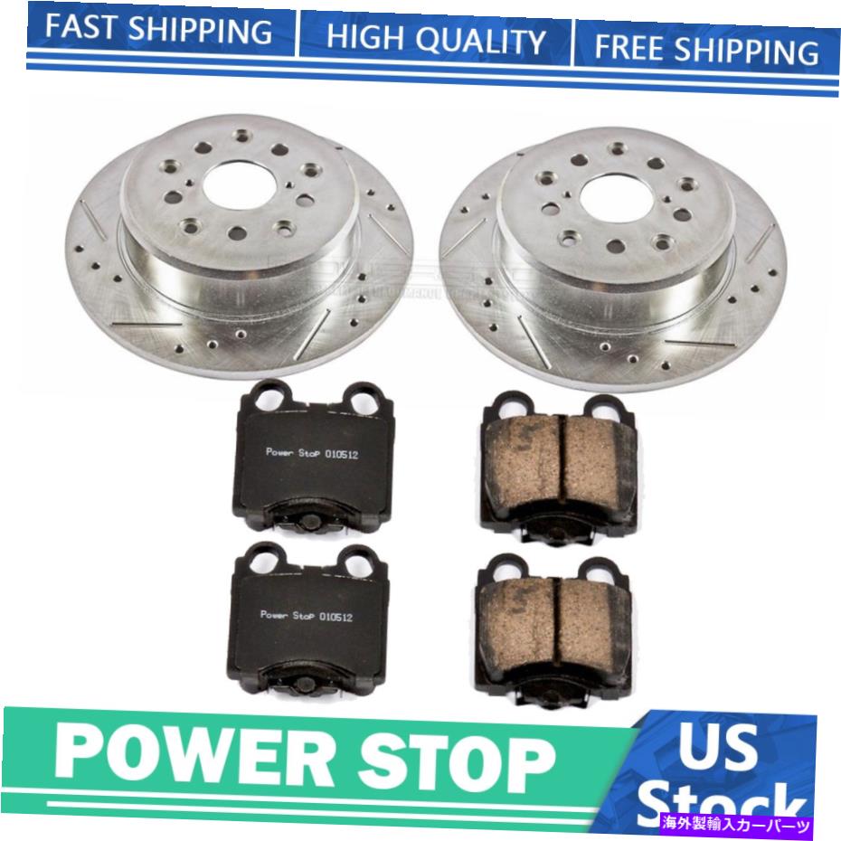brake disc rotor 1998年から2005年のレクサスGS300リアドリルスロットブレーキローターとセラミックパッド Fits 1998-2005 Lexus GS300 Rear Drilled Slotted Brake Rotors & Ceramic Pads【並行輸入品】
