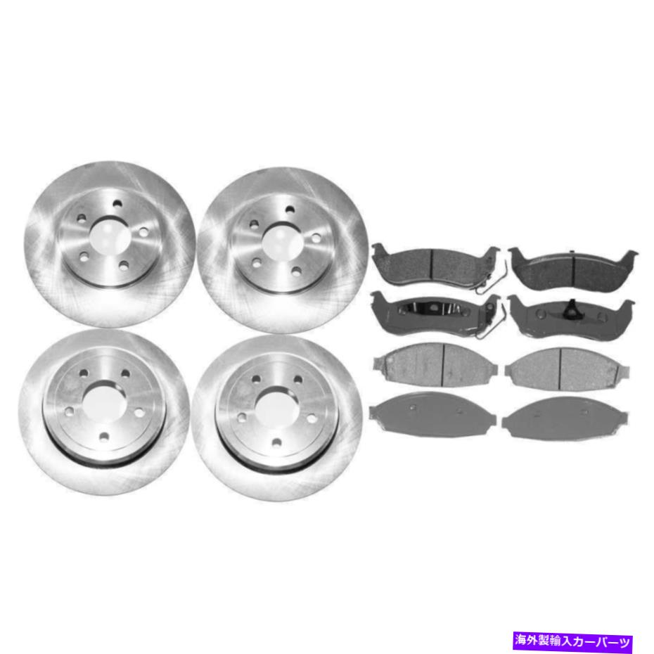 brake disc rotor 98-2002クラウンヴィックマーキスタウンカーフロント＆リアローターとパッドの両方 98-2002 CROWN VIC MARQUIS TOWN CAR BOTH FRONT & REAR ROTORS & PADS NEW【並行輸入品】
