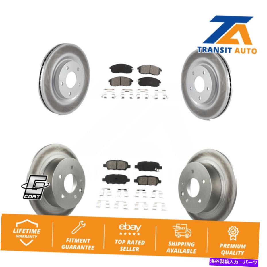 brake disc rotor 日産セントラジューク用のフロントリアコーティングディスクブレーキローターセミメタルパッドキット Front Rear Coated Disc Brake Rotors Semi-Metallic Pad Kit For Nissan Sentra Juke【並行輸入品】