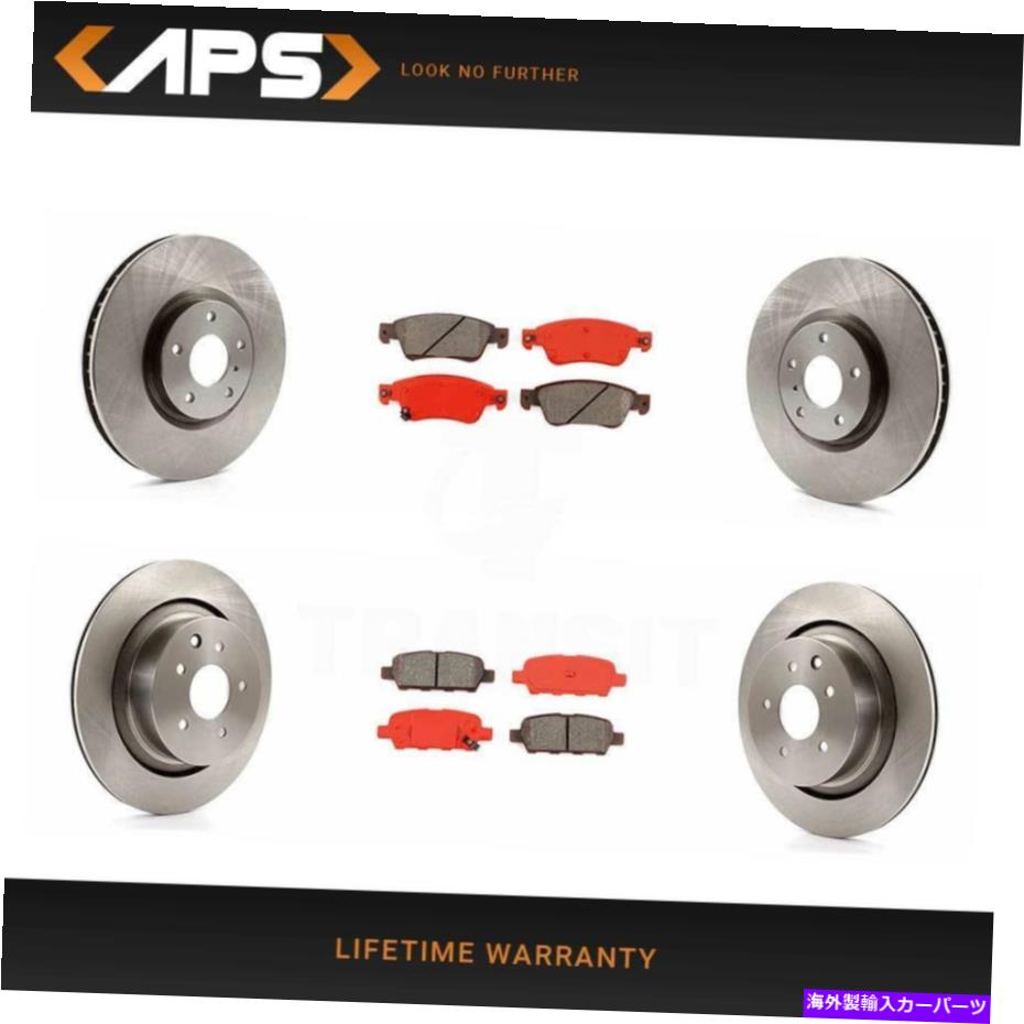 brake disc rotor G35 G37 Q60 K8S-101363用のフロント＆リアローターとセミメタルブレーキパッドキット Front & Rear Rotors & Semi-Metallic Brake Pads Kit For G35 G37 Q60 K8S-101363【並行輸入品】