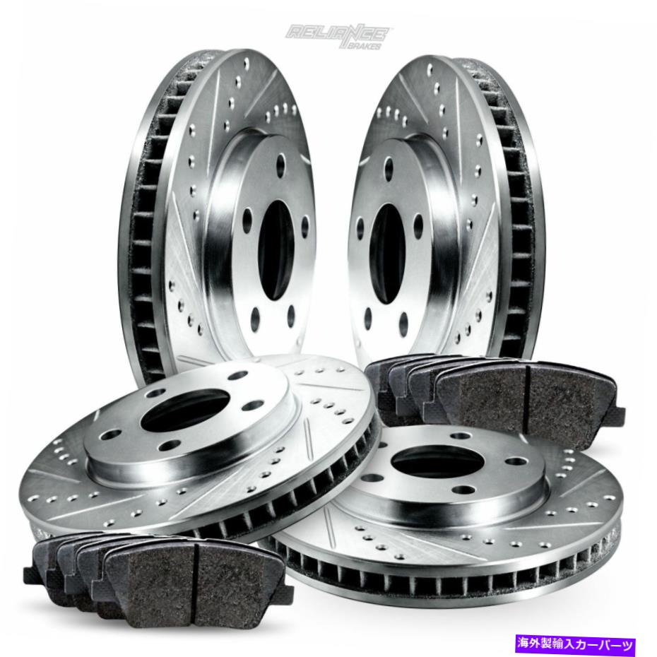 brake disc rotor 2006-2011のためのフルキットドリルスロットブレーキローターとセラミックパッドSaab 9-3 Full Kit Drilled Slotted Brake Rotors and Ceramic Pads For 2006-2011 Saab 9-3【並行輸入品】