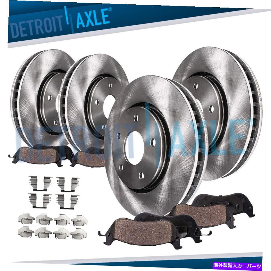 brake disc rotor ダッジデュランゴRAM 1500用のフロントおよびリアブレーキローターセラミックパッド Front and Rear Brake Rotors Ceramic Pads for Dodge Durango Ram 1500【並行輸入品】
