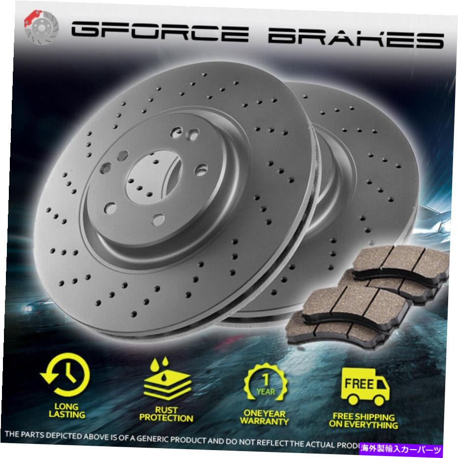 brake disc rotor 2007年から2009年のメルセデスベンツML320 w/ f-350mmのフロントドリルローターとセラミックパッド FRONT Drilled Rotors & Ceramic Pads for 2007-2009 Mercedes Benz ML320 w/ F-350mm【並行輸入品】