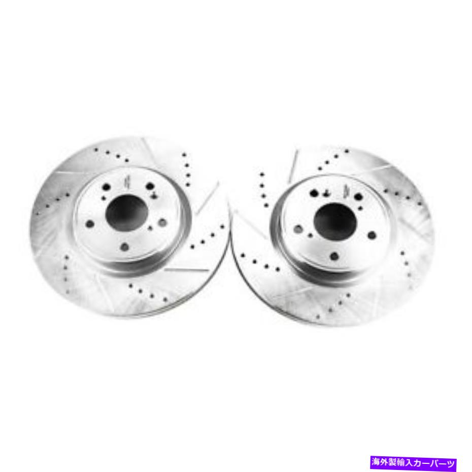 brake disc rotor 2018 Honda Accord Front Evolution Drilled＆Slotted RotorsのPowerStop-ペア PowerStop for 2018 Honda Accord Front Evolution Drilled & Slotted Rotors - Pair【並行輸入品】