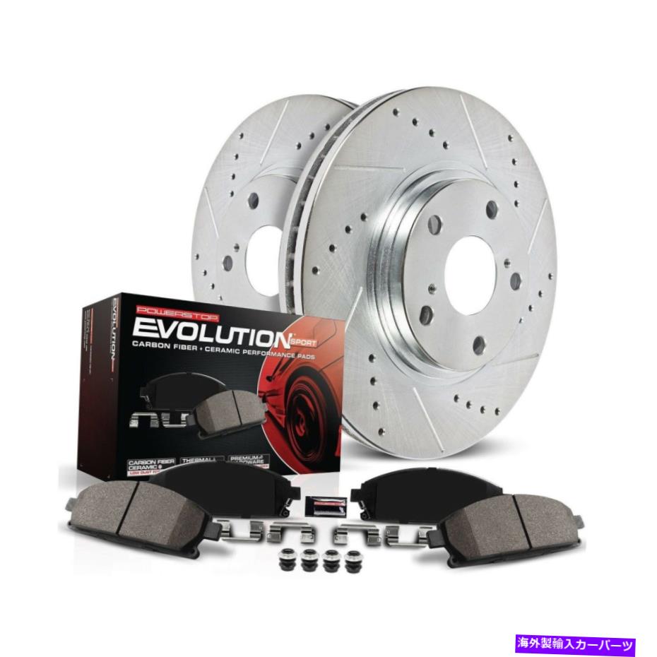brake disc rotor パワーストップK2009ドリル/スロット付きブレーキローターとZ23 EVを備えたフロントブレーキキット... Power Stop K2009 Front Brake Kit with Drilled/Slotted Brake Rotors and Z23 Ev...【並行輸入品】