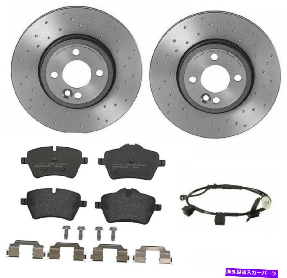 brake disc rotor ブレンボフロントブレーキキット滴下ディスクローターミニR50 R56用ローメットパッドセンサーセンサー Brembo Front Brake Kit Dimpled Disc Rotors Low-Met Pads Sensor For Mini R50 R56【並行輸入品】
