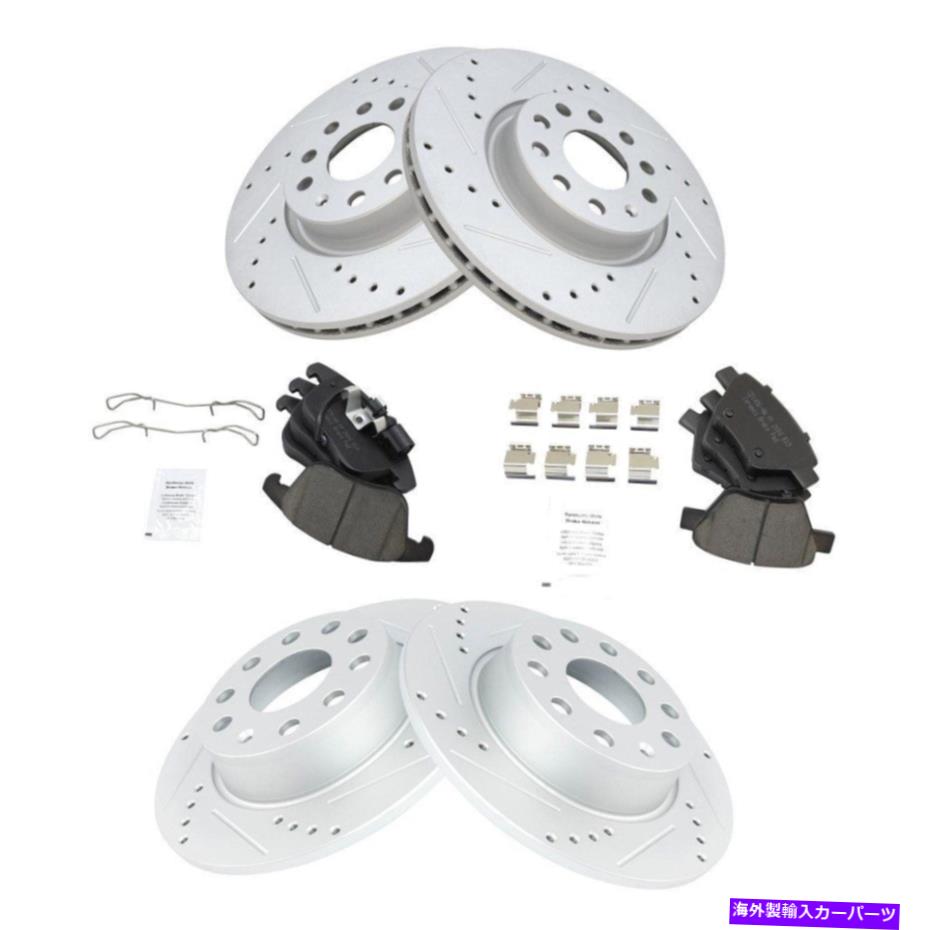 brake disc rotor フォルクスワーゲンパサート12-14 TRQパフォーマンスセラミックフロント＆リアブレーキキット For Volkswagen Passat 12-14 TRQ Performance Ceramic Front & Rear Brake Kit【並行輸入品】