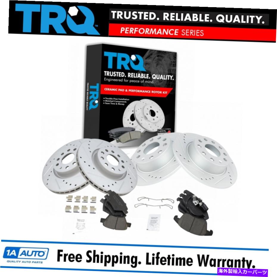 brake disc rotor TRQフロント＆リアセラミックパッド＆パフォーマンスブレーキローターキット用VWパサート TRQ Front & Rear Ceramic Pads & Performance Brake Rotor Kit for VW Passat【並行輸入品】