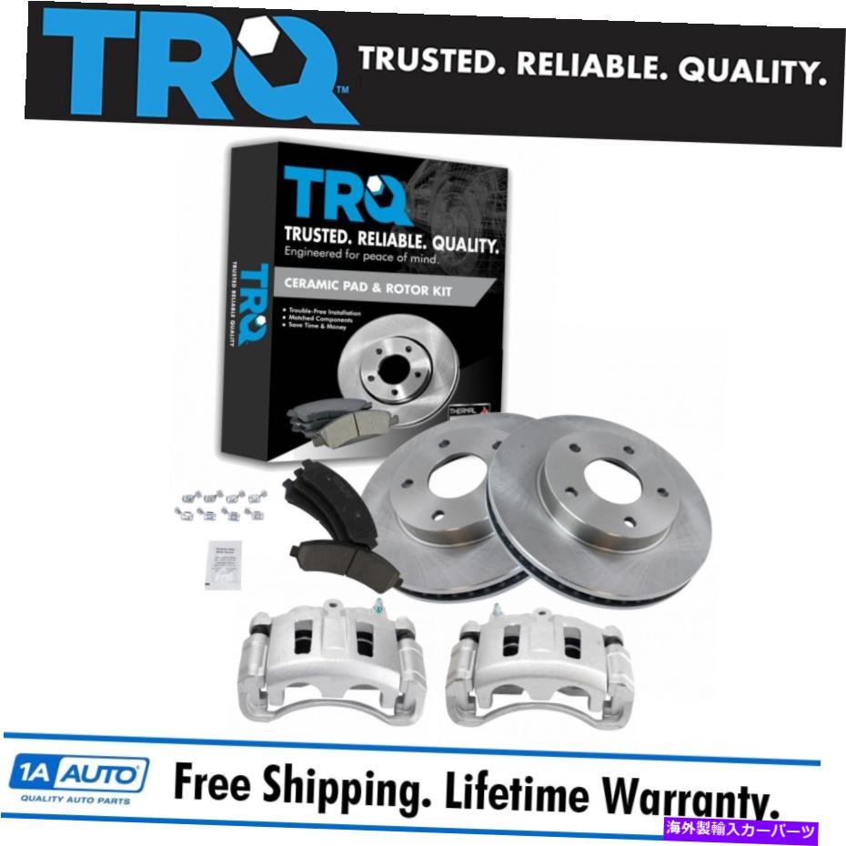 brake disc rotor TRQフロントセラミックブレーキパッドローター＆キャリパーキットGM SUVトラック新しい新しい TRQ Front Ceramic Brake Pads Rotors & Calipers Kit for GM SUV Truck New【並行輸入品】
