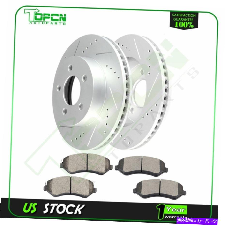 brake disc rotor Jeep Liberty 2002-2007用のセラミックパッドとブレーキディスクローターフロントドリルスロット Ceramic Pad and Brake Disc Rotors Front Drill Slot For Jeep Liberty 2002 - 2007【並行輸入品】