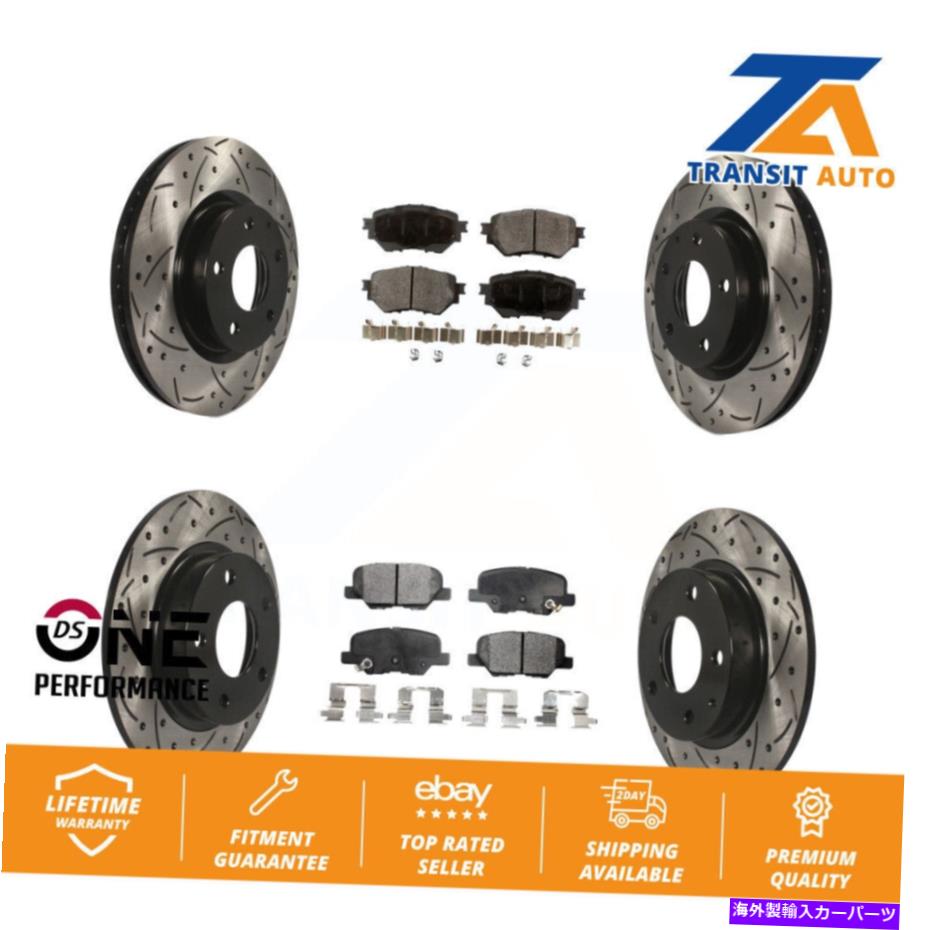 brake disc rotor フロントリアドリルスロットディスクブレーキローターセラミックパッドキットマツダ3スポーツ2.5L Front Rear Drilled Slot Disc Brake Rotors Ceramic Pad Kit For Mazda 3 Sport 2.5L【並行輸入品】