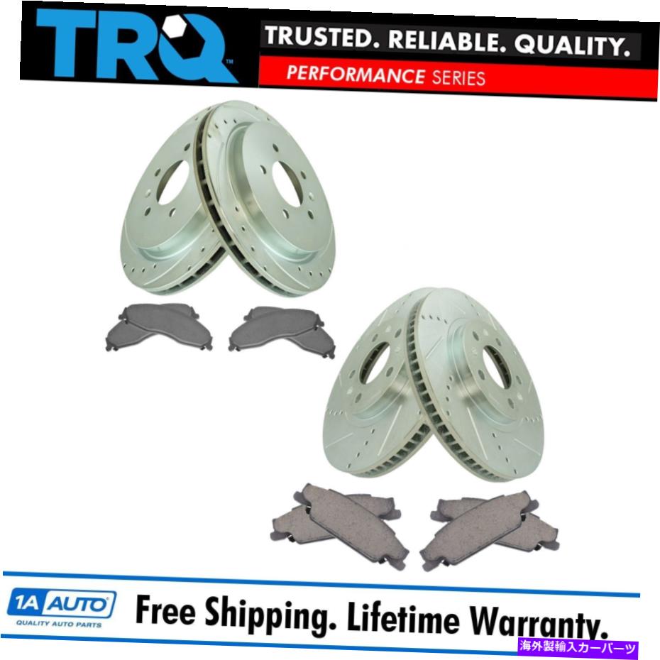 brake disc rotor TRQフロント＆リアセラミックブレーキパッド＆パフォーマンスローターキットw/化学物質 TRQ Front & Rear Ceramic Brake Pad & Performance Rotor Kit w/Chemicals【並行輸入品】