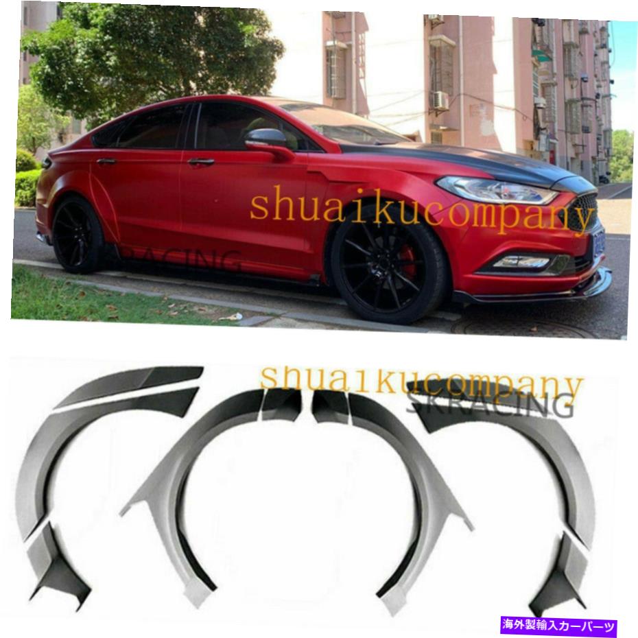 海外製 エアロパーツ Ford Fusion 2014-2018 Primer Fenderフレアキットホイールアーチカバートリムの10X 10X For Ford Fusion 2014-2018 Primer Fender Flare Kit Wheel Arch Cover Trim【並行輸入品】