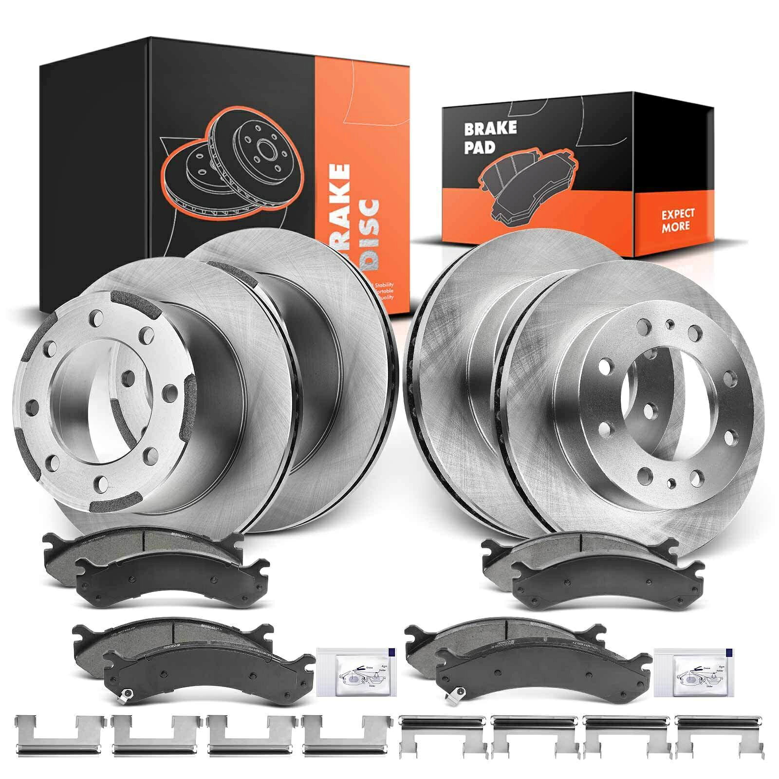 brake disc rotor シボレーシルバラードGMCシエラ用のフロント＆リアディスクブレーキローターとセラミックブレーキパッド Front & Rear Disc Brake Rotor & Ceramic Brake Pad for Chevy Silverado GMC Sierra【並行輸入品】