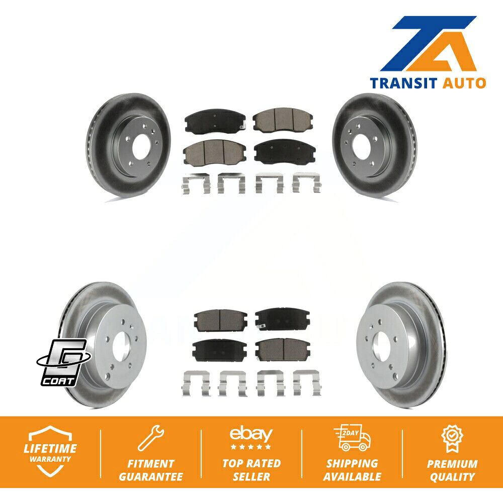 brake disc rotor シボレーequinox土星vue用のフロントリアコーティングブレーキローターとセラミックパッドキット Front Rear Coated Brake Rotor & Ceramic Pad Kit For Chevrolet Equinox Saturn Vue【並行輸入品】