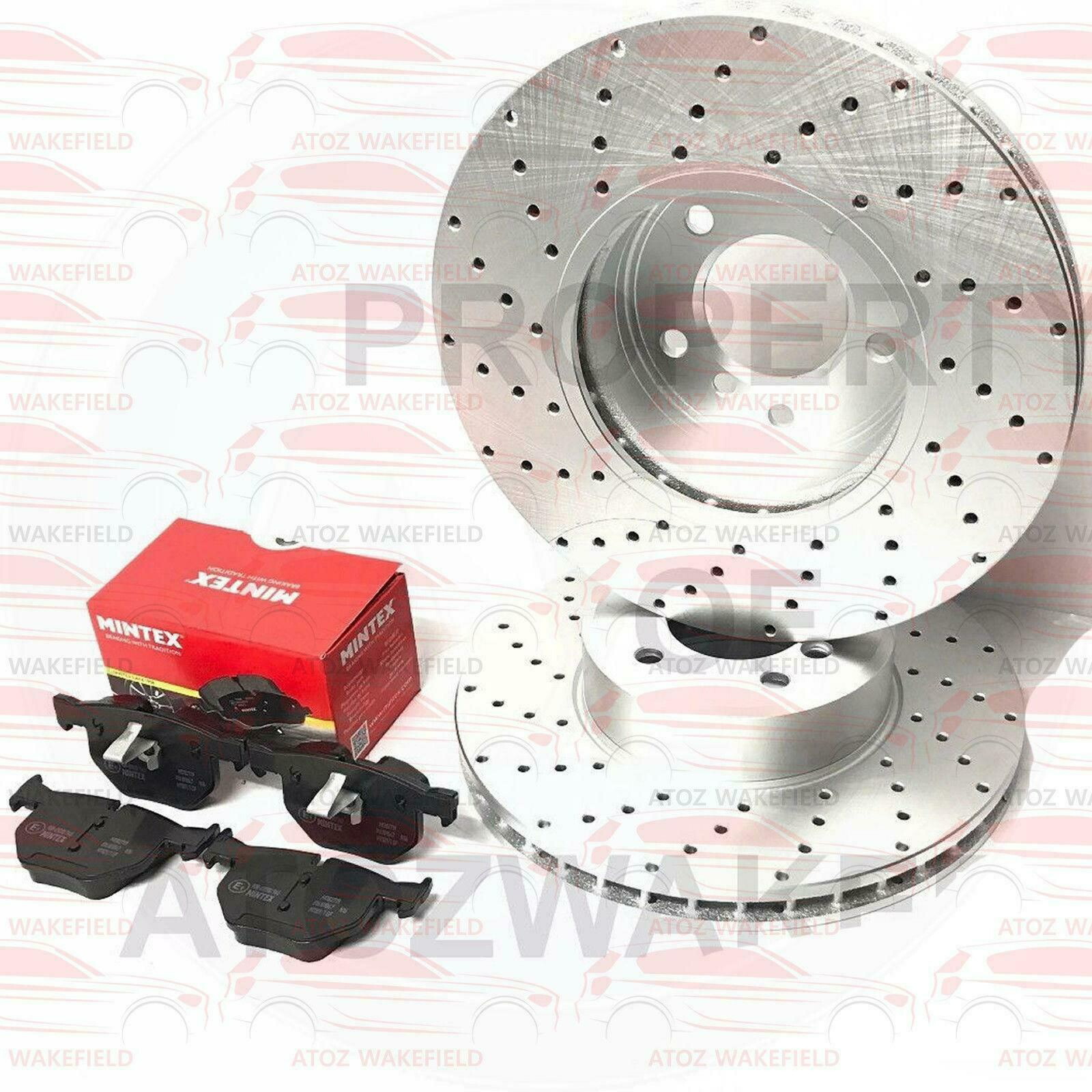 brake disc rotor BMW 520D 520I 523I 530D 530I E60 E61フロントドリルブレーキディスクMINTEXパッド FOR BMW 520d 520i 523i 530d 530i E60 E61 FRONT DRILLED BRAKE DISCS MINTEX PADS【並行輸入品】