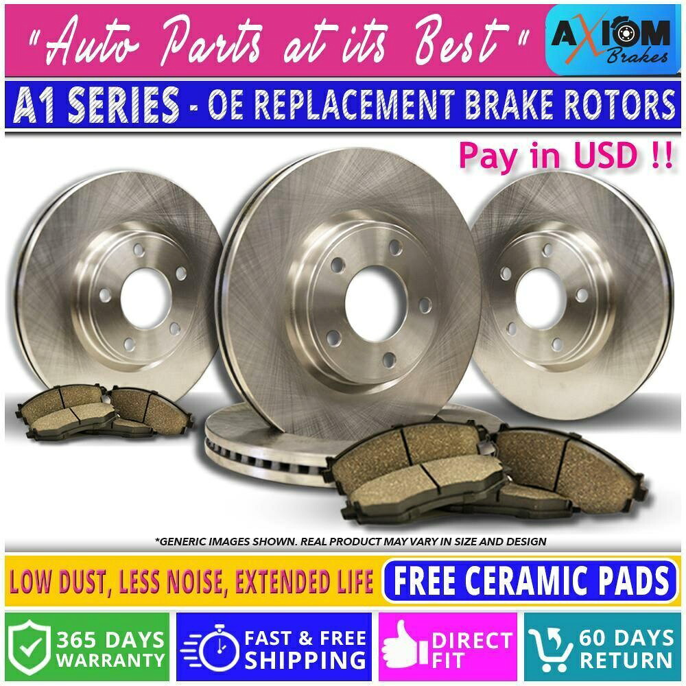 brake disc rotor （前後キット）プレミアムOEM代替品。-4ディスクブレーキローター-8セラミックブレーキパッド (Front-Rear Kit) Premium OEM Replac.- 4 Disc Brake Rotors - 8 Ceramic Brake Pads【並行輸入品】
