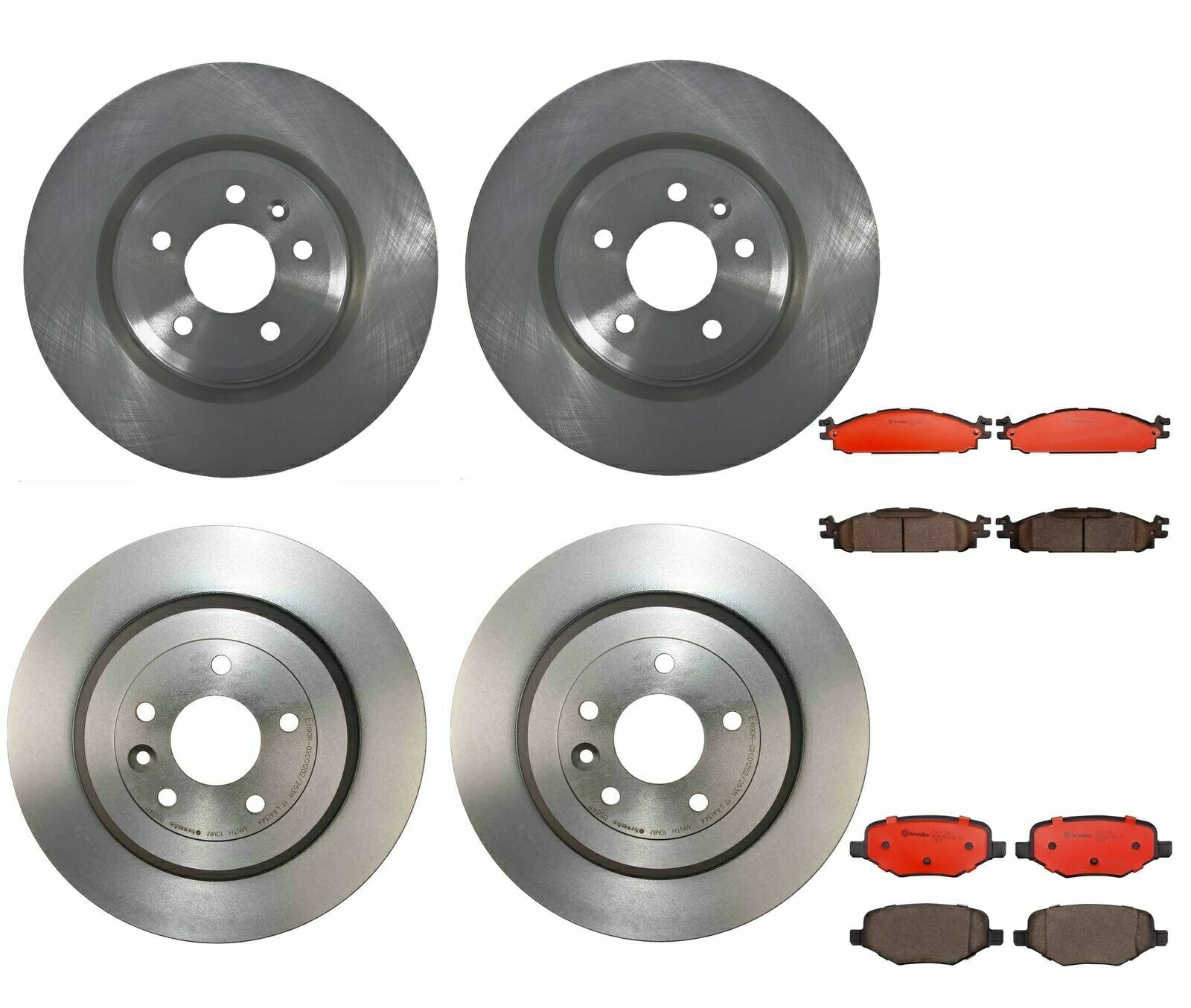 brake disc rotor Ford Taurus 2013-2015用ブレンボフロント＆リアブレーキキットディスクローターセラミックパッド Brembo Front & Rear Brake Kit Disc Rotors Ceramic Pads For Ford Taurus 2013-2015【並行輸入品】