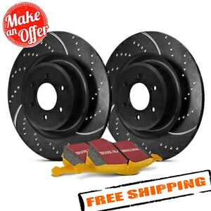 brake disc rotor 09-15ホンダパイロット用のEBCステージ5スーパーストリートくるみとスロット付きリアブレーキキット EBC Stage 5 Super Street Dimpled & Slotted Rear Brake Kit for 09-15 Honda Pilot【並行輸入品】