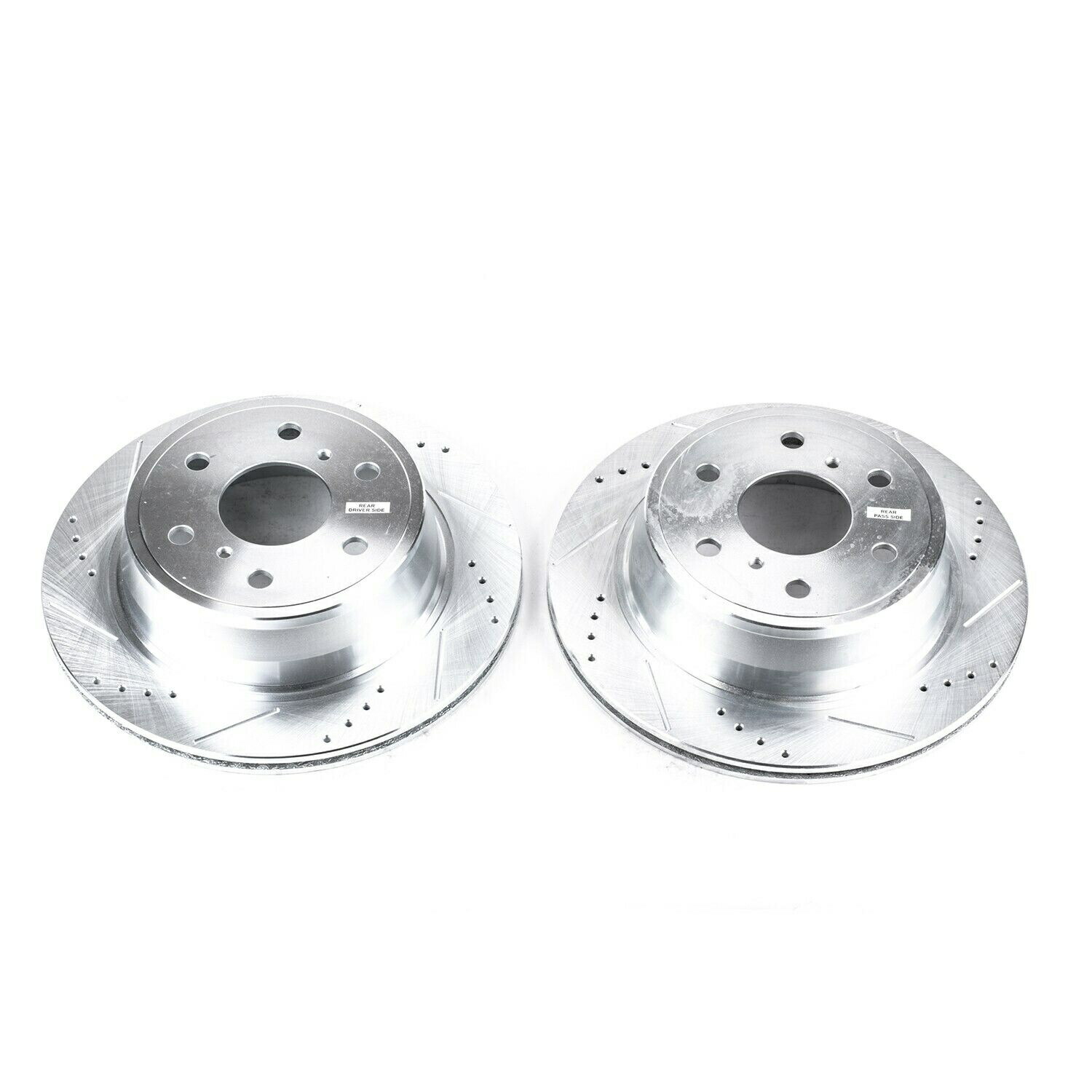 brake disc rotor パワーストップ - エスカレード用のリアドリル、スロット、亜鉛メッキブレーキローターペア Power Stop - Rear Drilled, Slotted and Zinc Plated Brake Rotor Pair for Escalade【並行輸入品】