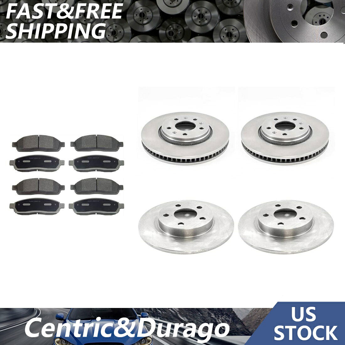 brake disc rotor フロントリアキットブレーキローターとセラミックブレーキパッドは2003キャデラックセビリア Front Rear Kit Brake Rotors & Ceramic Brake Pads Fits 2003 Cadillac Seville【並行輸入品】