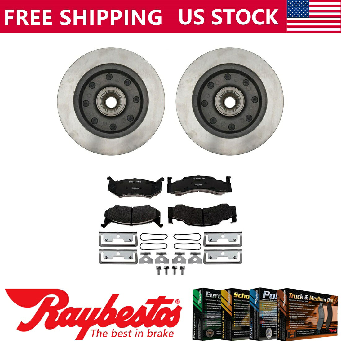 brake disc rotor 1995年から1997年のフロントキットブレーキローターとハブ＆ブレーキパッド Front Kit Brake Rotor and Hub & Brake Pads For 1995-1997 Dodge B3500 4wheel ABS【並行輸入品】
