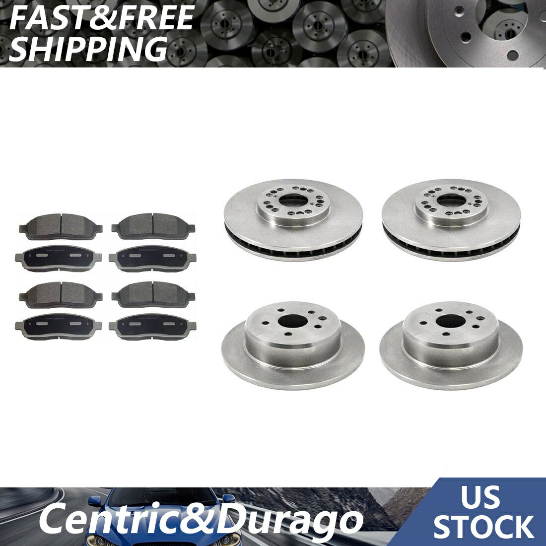 brake disc rotor フロントリアキットブレーキローターとセラミックブレーキパッドは1998-2000レクサスGS400に適合します Front Rear Kit Brake Rotors & Ceramic Brake Pads Fits 1998-2000 Lexus GS400【並行輸入品】