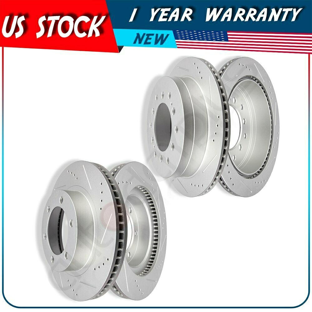 brake disc rotor トヨタ4ランナーFJクルーザー用のフロントおよびリアドリルスロットブレーキディスクローターキット Front And Rear Drill Slot Brake Discs Rotors Kit For Toyota 4Runner FJ Cruiser【並行輸入品】