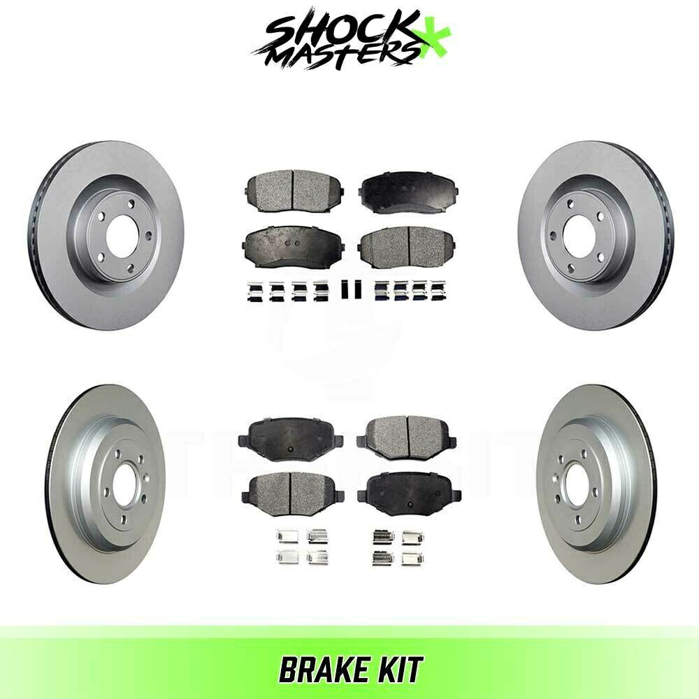 brake disc rotor 2011-2014 Ford Edgeのフロント＆リアセラミックブレーキパッド＆コーティングローターキット Front & Rear Ceramic Brake Pad & Coated Rotor Kit for 2011-2014 Ford Edge【並行輸入品】
